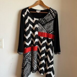 Serengeti Tunic Top 3/4 Sleeves Large